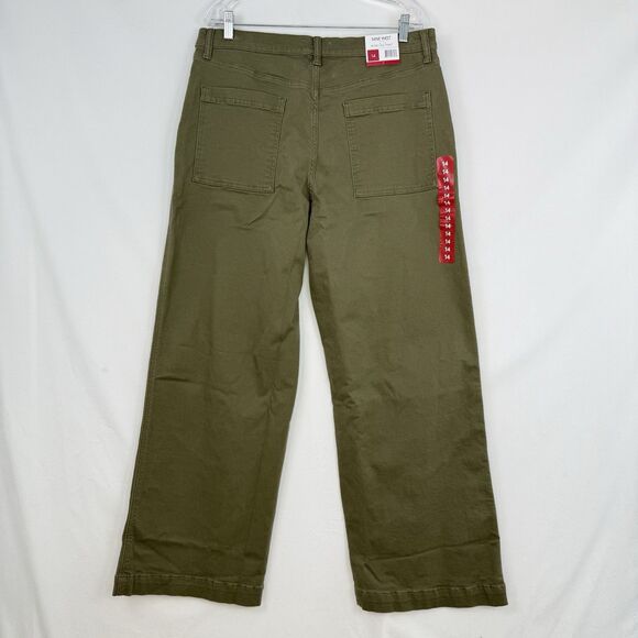 NINE WEST Women's Wide-Leg Jeans Green With Pockets Pants Size 14 New - Picture 7 of 16